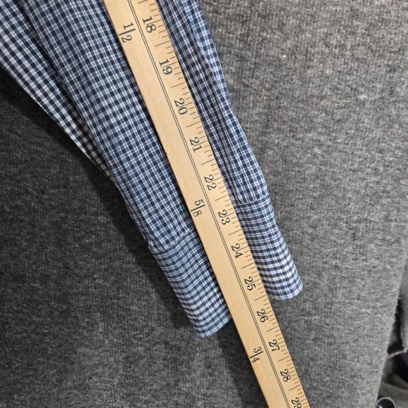 Men's Boss Hugo Boss Regular Fit Sz Large Check / Plaid Blue Long Sleeve Shirt - Picture 7 of 9
